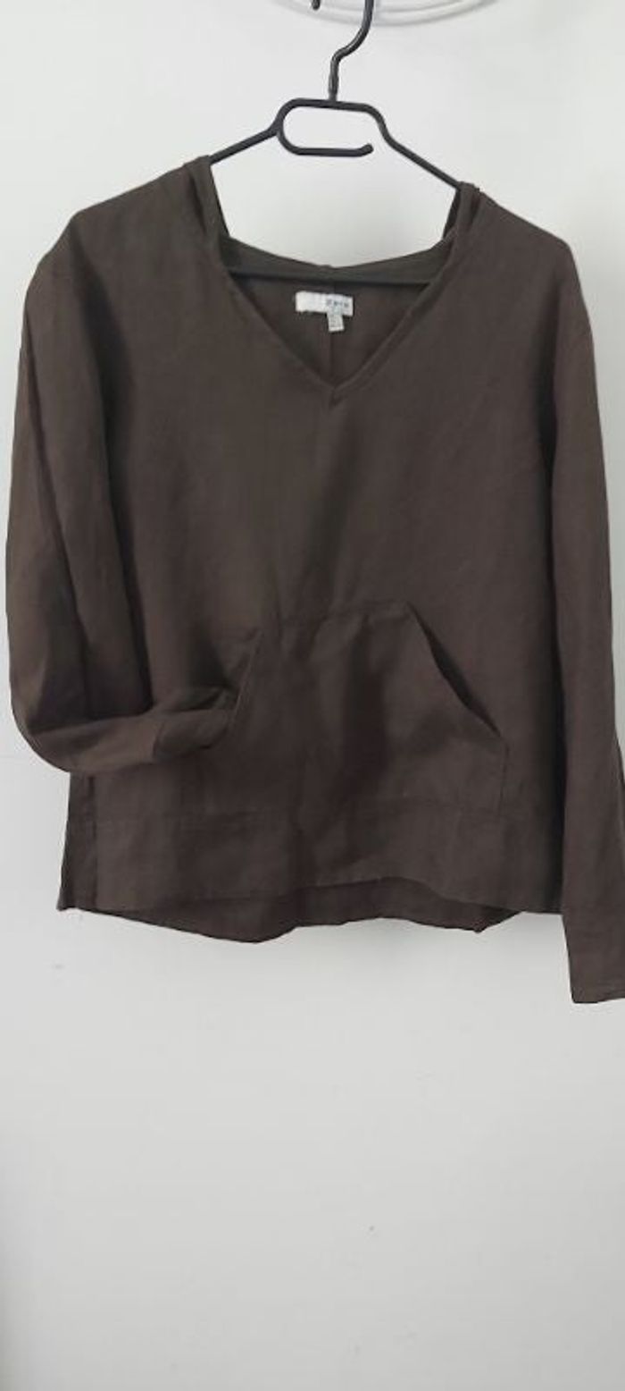 Chemise capuche matière lin