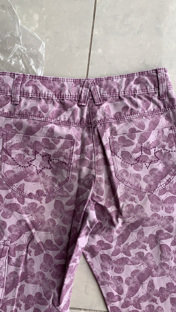 Pantalon toile violet papillons 🦋 8 ans Vertbaudet - photo numéro 8