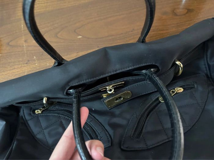 Sac Mac Douglas noir en nylon – modèle vintage et pratique - photo numéro 4
