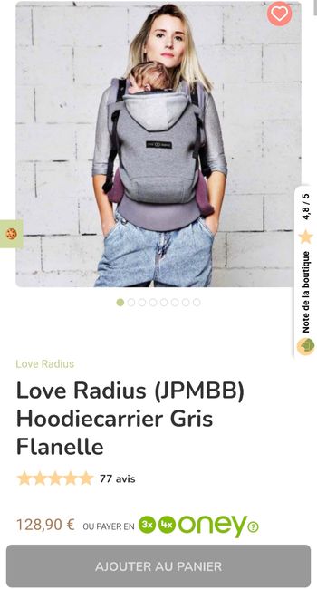 Porte bébé hoodie carrier love radius
