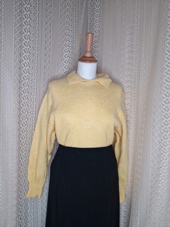Pull jaune mohair/laine Caroll taille L 🍁