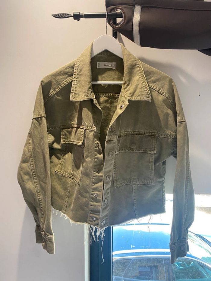 Veste en jean kaki