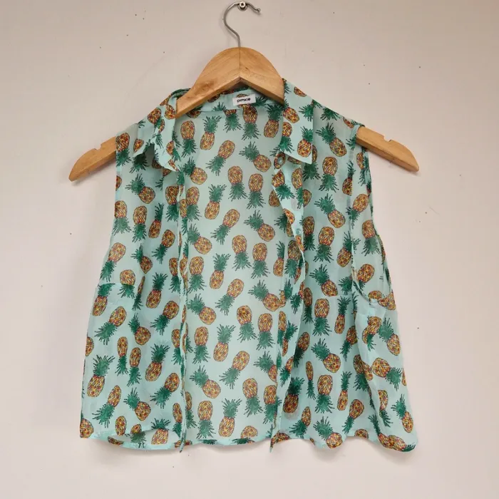 Chemise transparente ananas