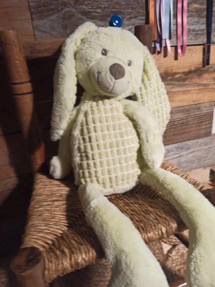 Peluche lapin vert Nicotoy tbe - photo numéro 3