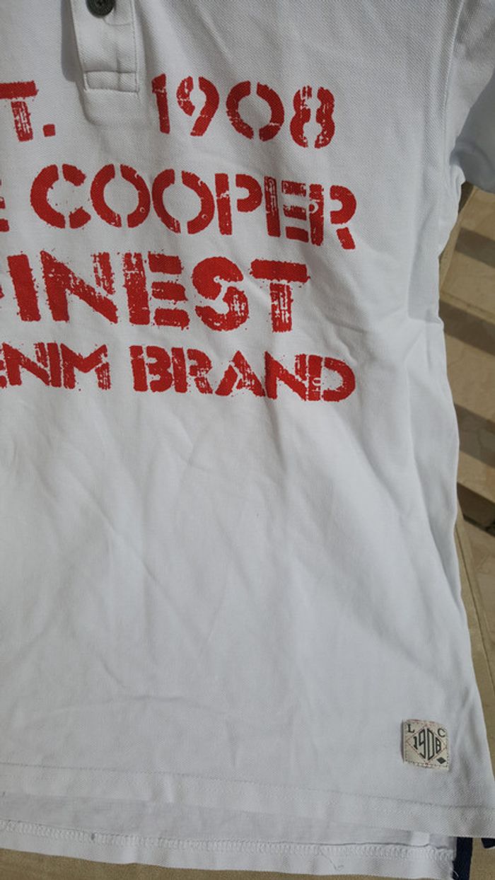 Polo blanc manches courtes Lee Cooper taille 16 ans - photo numéro 2