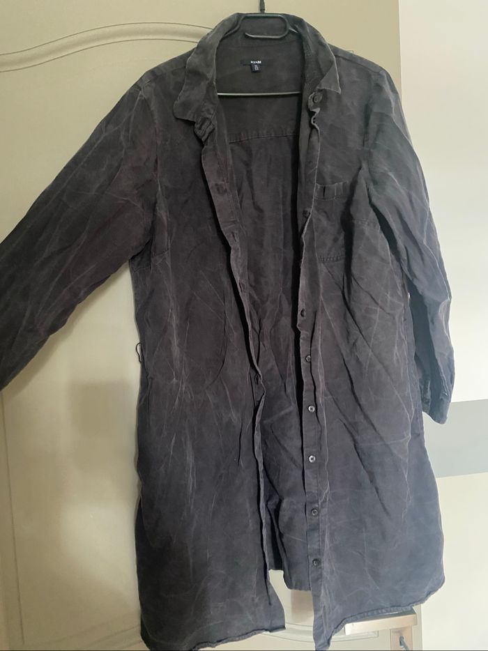 Robe chemise gris foncé
