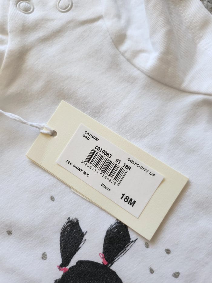 Tee-shirt Catimini blanc neuf 18 mois - photo numéro 2