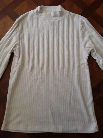 Pull léger col montant blanc femme S STRADIVARIUS TBE