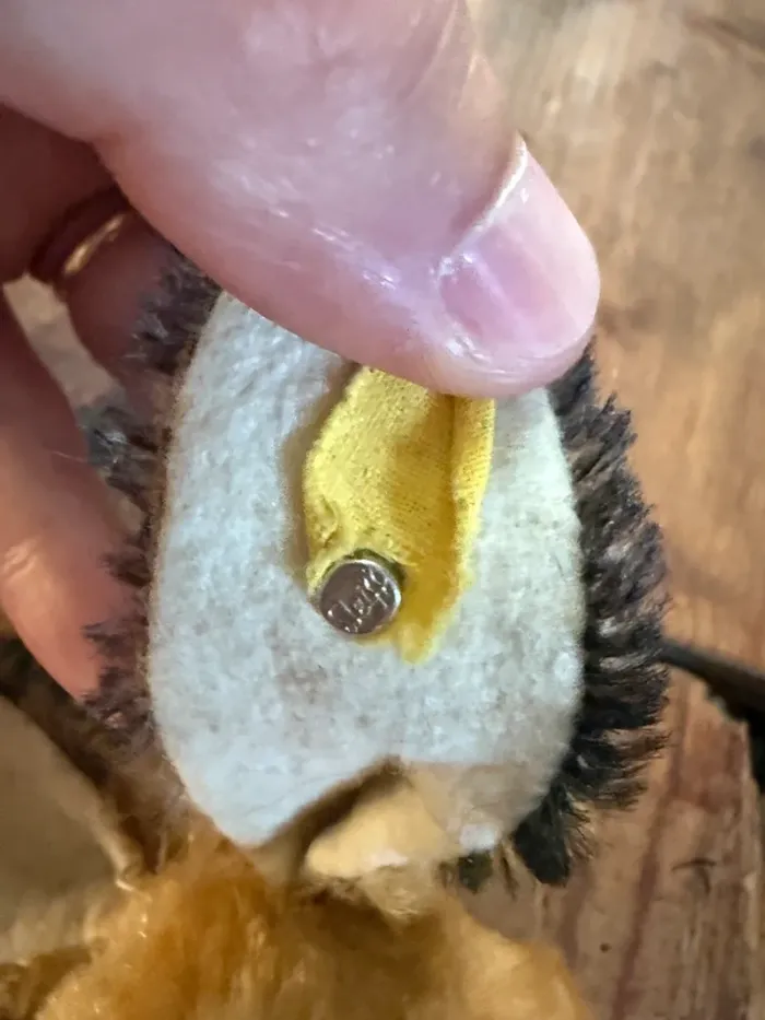 Peluche marionnette ancienne Steiff lapin lièvre Hase 17cm miel théâtre marron - photo numéro 7