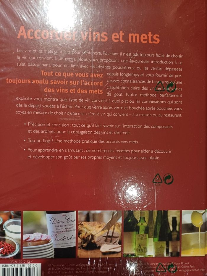 Livre d'œnologie  "accorder vins et mets-à l'école du goût" - photo numéro 2