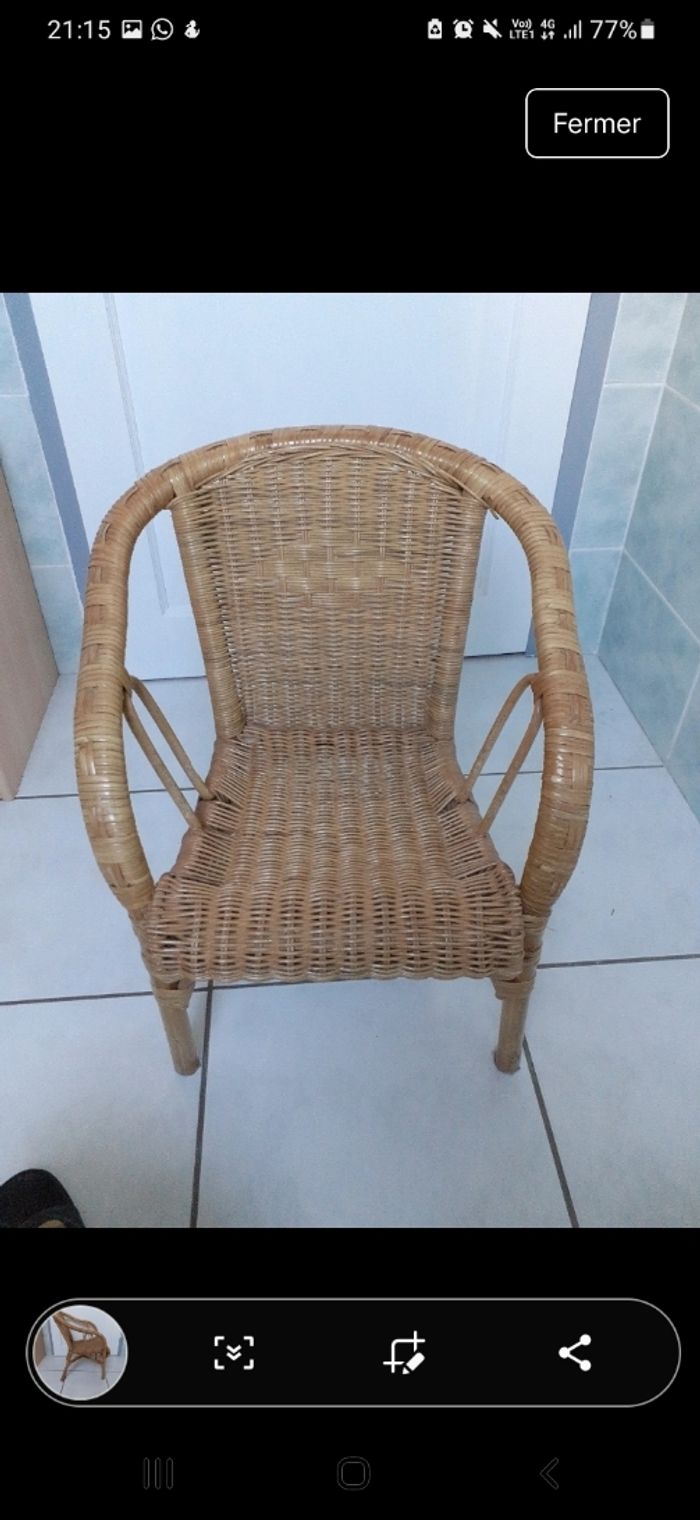 fauteuil Crapaud Enfant Rotin - photo numéro 4