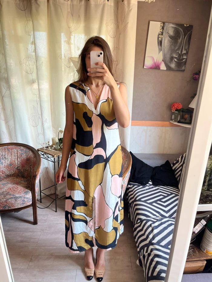 Robe longue fluide ethnique vintage bohème champêtre western country - photo numéro 4