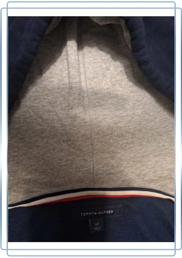 Sweat à capuche / hoodie full zip tommy Hilfiger - taille S - homme bleu brodé (326) - photo numéro 15
