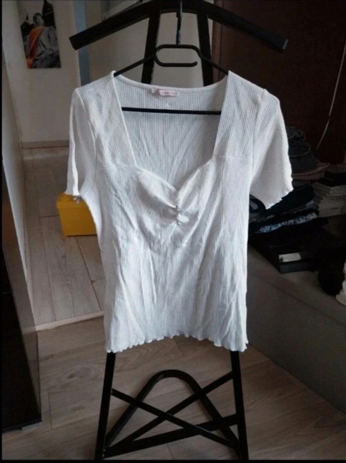 Haut Camaïeu blanc neuf taille L