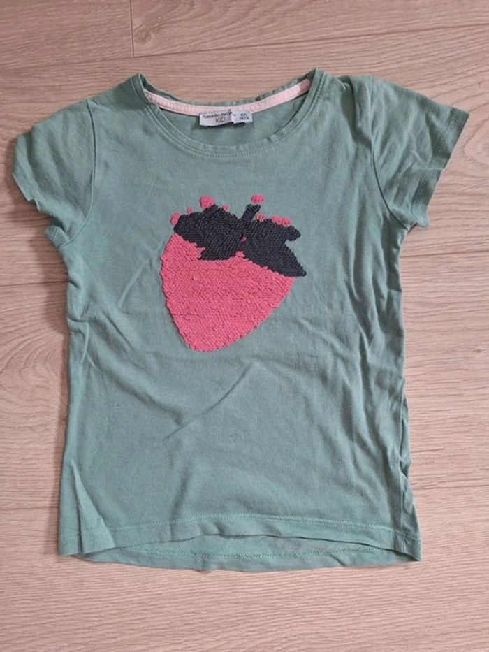 Tee shirt vert fraise Fashion Private Company 6 ans - photo numéro 2