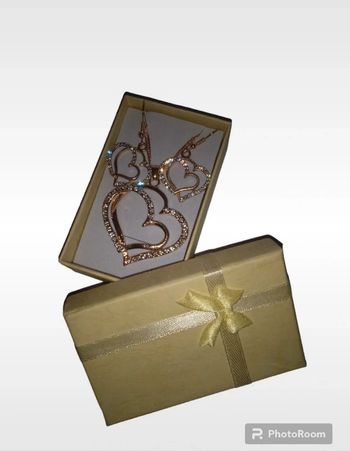 Parure fantaisie coeur dorée