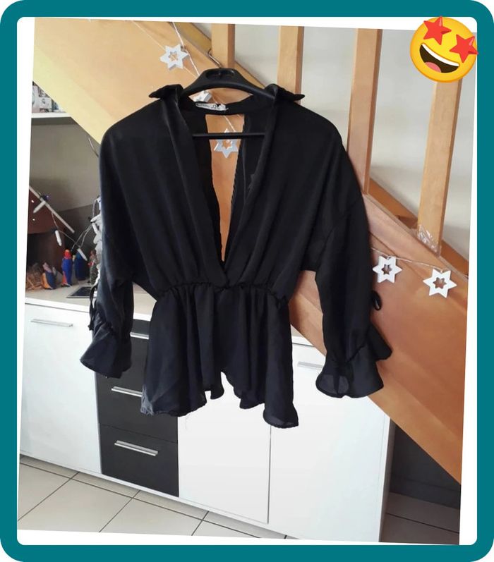 Blouse/Chemisier noire d'été🌿💞 - photo numéro 3