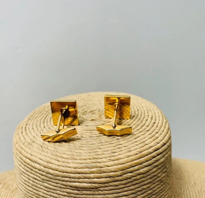 🔥 Paire Boutons de manchettes chic. Plaqué or. - photo numéro 14