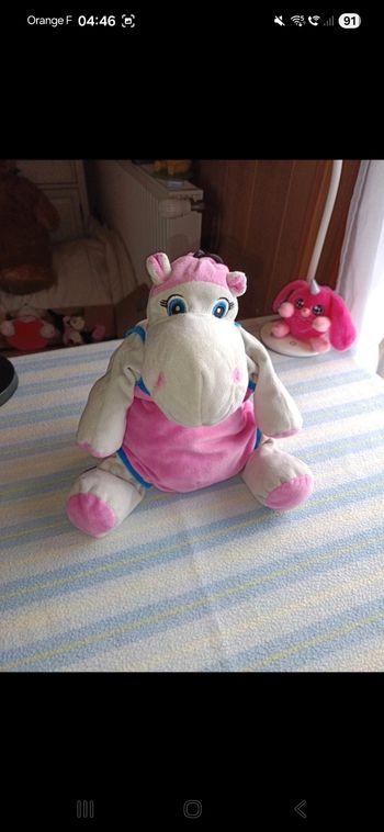 Peluche hippopotame / housse pour bouillotte ou rangement