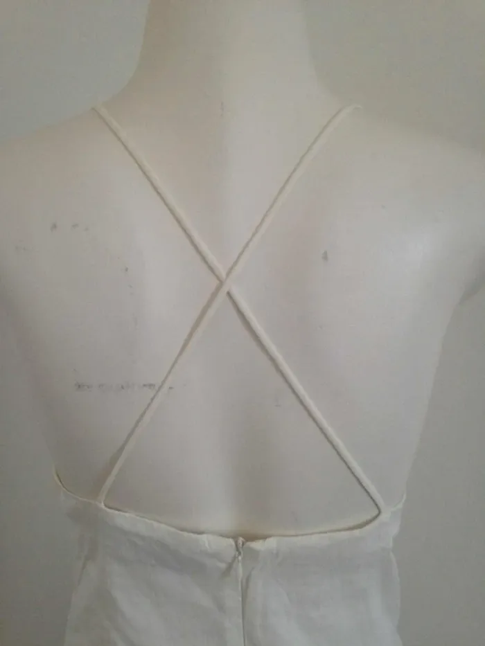 Robe sans manches dos nu drapée en lin M 38 Zara - photo numéro 7