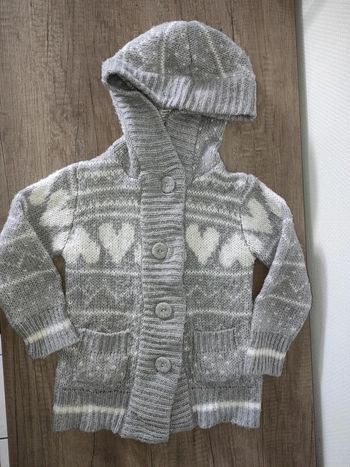 Gros gilet bien chaud gris et blanc 3 ans Liorina