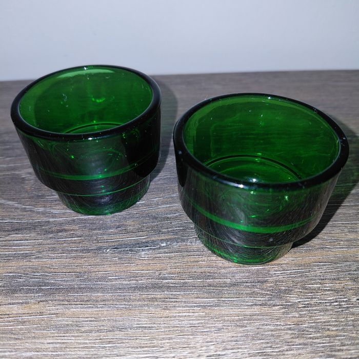 2 coquetiers huilor verre vert - photo numéro 4