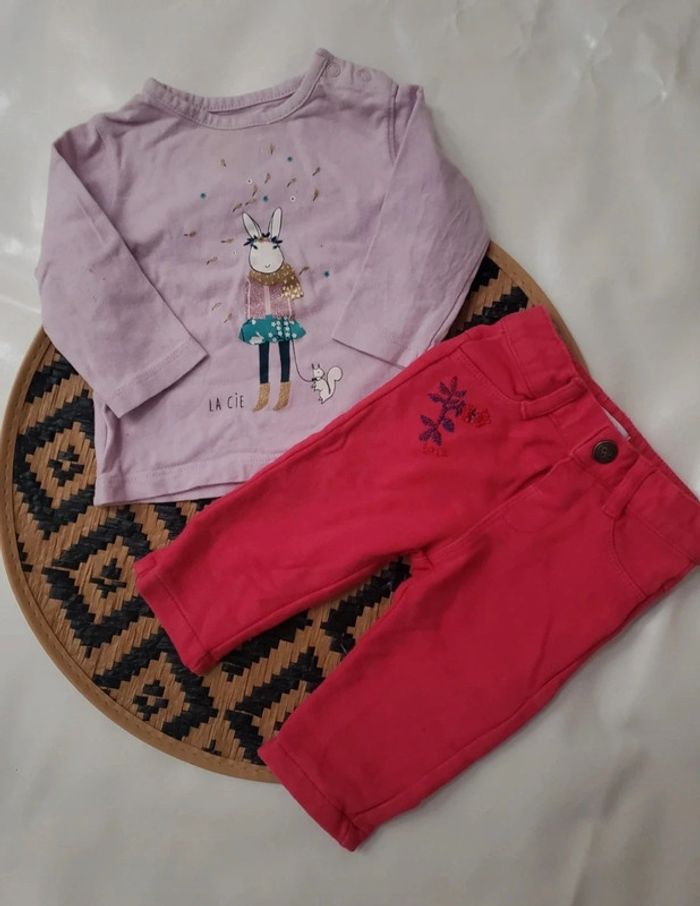 Ensemble fille 6 mois Catimini jean et pull