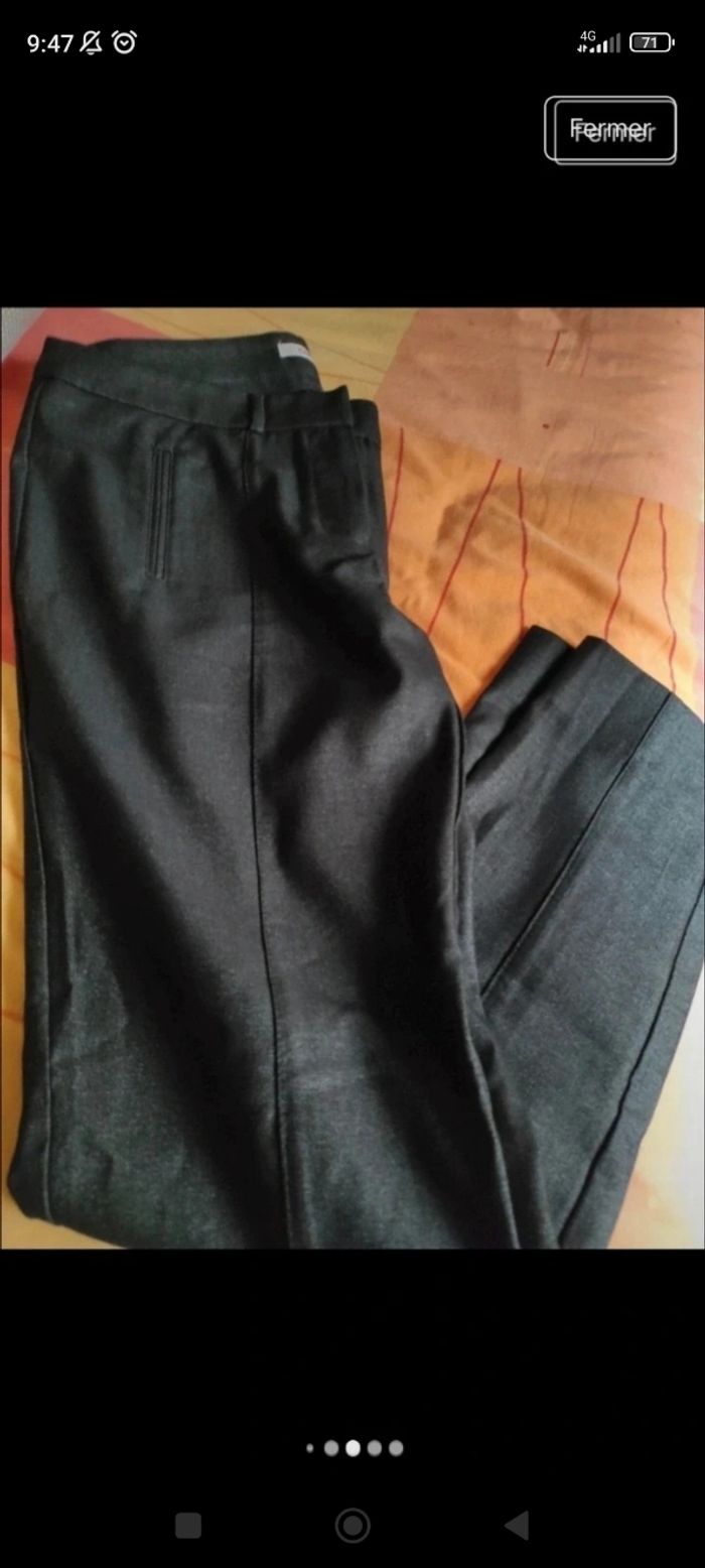 Pantalon Neuf noir Camaïeu avec reflets brillants femme 38 - photo numéro 9