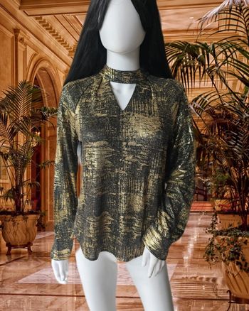 Blouse a manches longue noire/dorées, Julie Brown, taille S