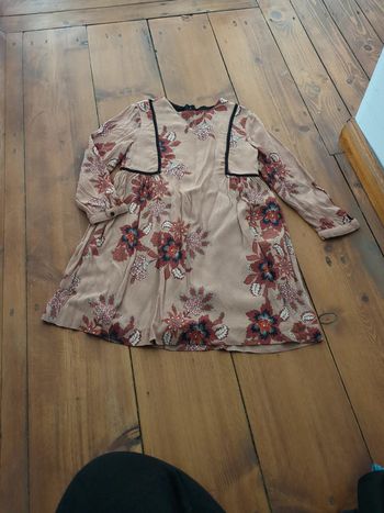 Robe Zara vieux rose vintage 6 ans fleurs