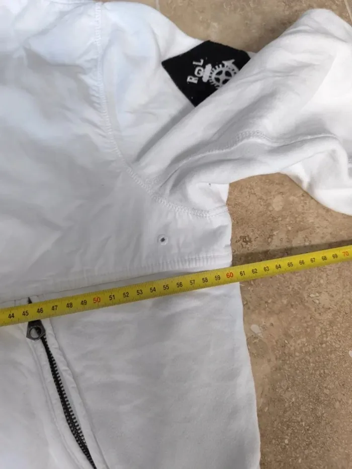 Veste/Jacket zippé bi matière Ralph Lauren L homme blanche excellent état - photo numéro 15