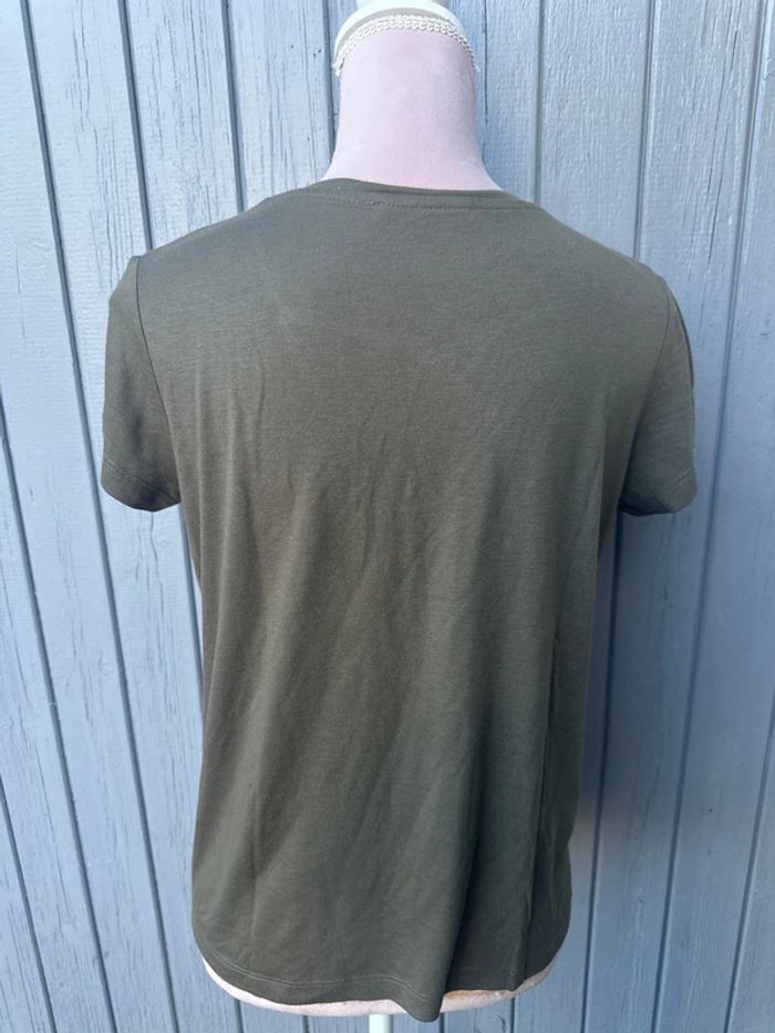 T-shirt été manches courtes kaki étoiles - photo numéro 4