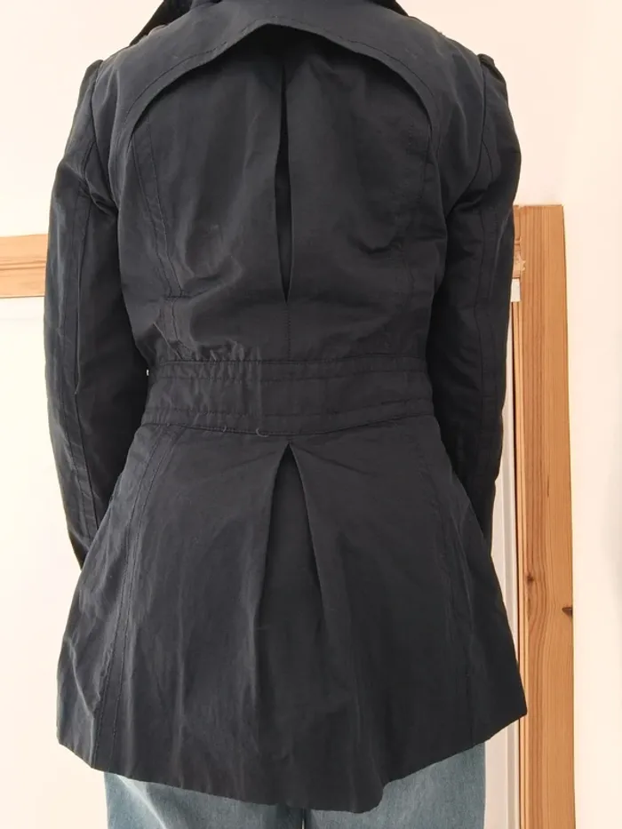 Trench bleu marine M Zara vintage TRF - photo numéro 5