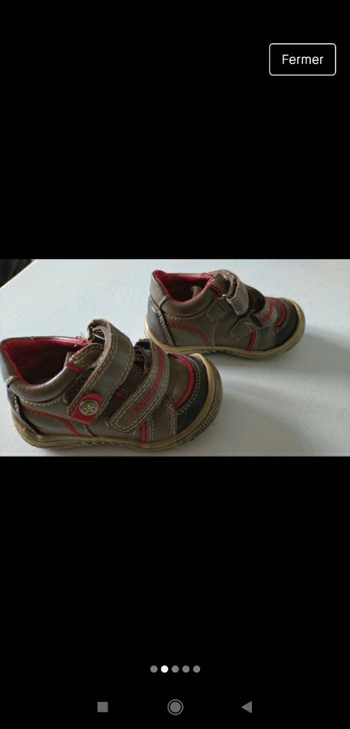 Chaussures marron à scratch taille 20 - photo numéro 2