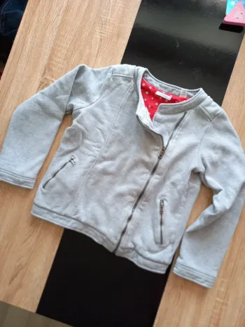 Gilet fille gris 10 ans