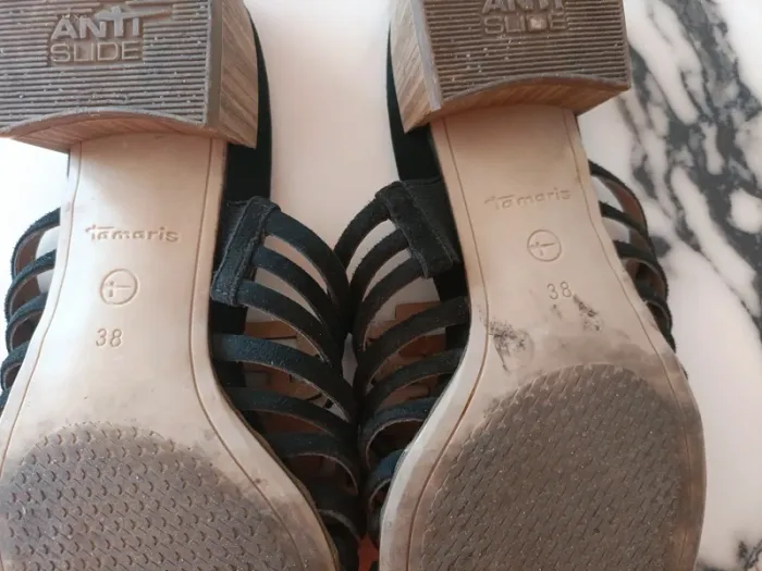 Mules noires Nubuck Tamaris - photo numéro 5