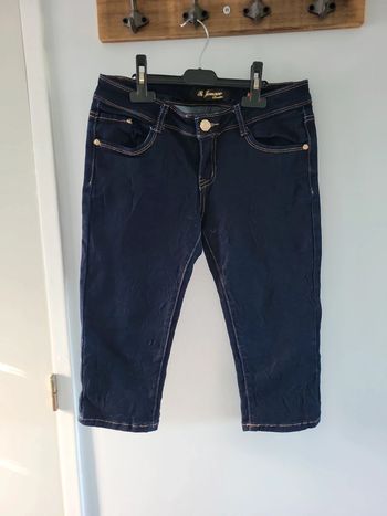 R.Jonaco pantacourt jeans marine Taille 36 S