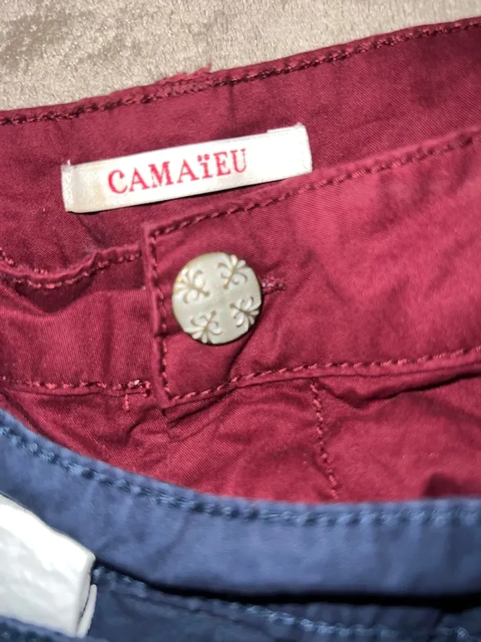 Lot de deux short tissus rouge et bleu avec poches profonde - photo numéro 4