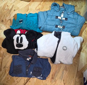 Lot de 5 vêtements garçon manteau veste 18 mois