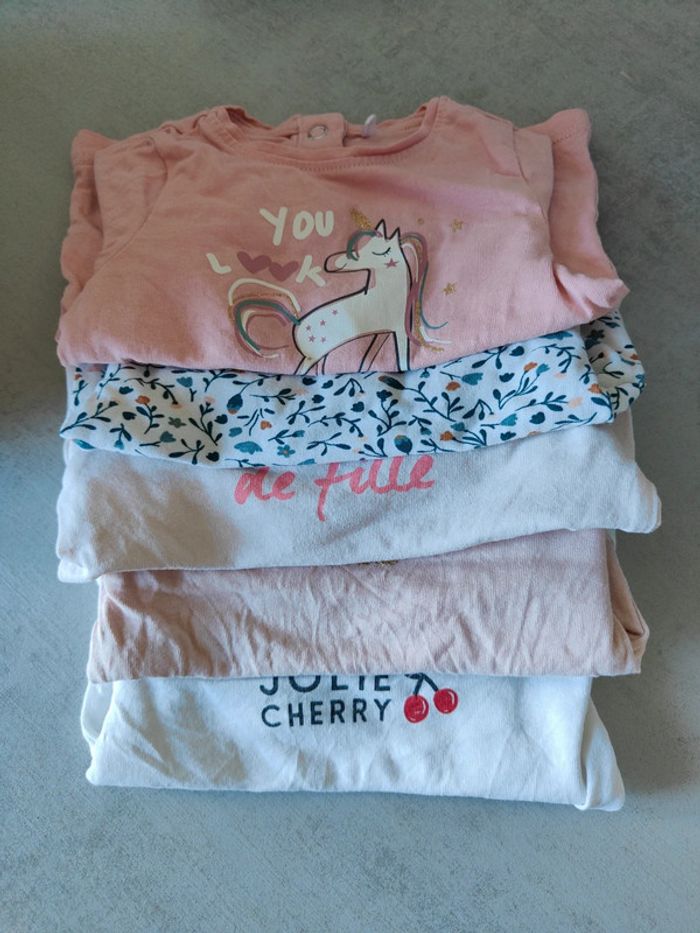 Lot 4 tee-shirt manches longues 3 mois