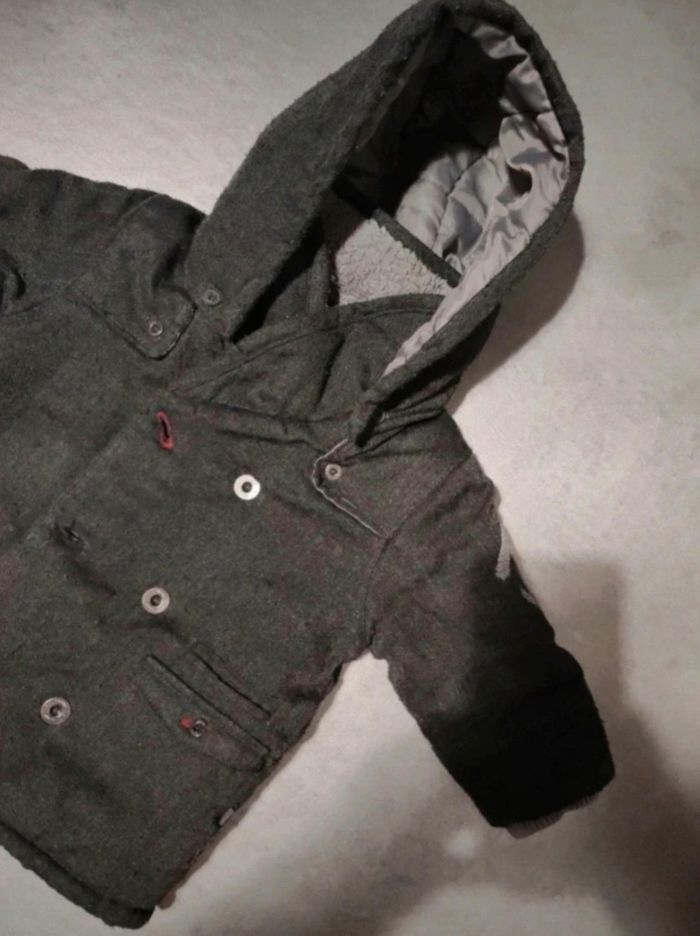 Manteau fourré garçon avec capuche 12 mois - photo numéro 2