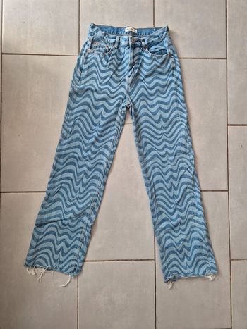Jean droit imprimé psychédélique femme M Pull&Bear 🎀