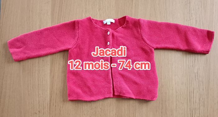 Gilet Cardigan en maille Jacadi rouge 12 mois fille