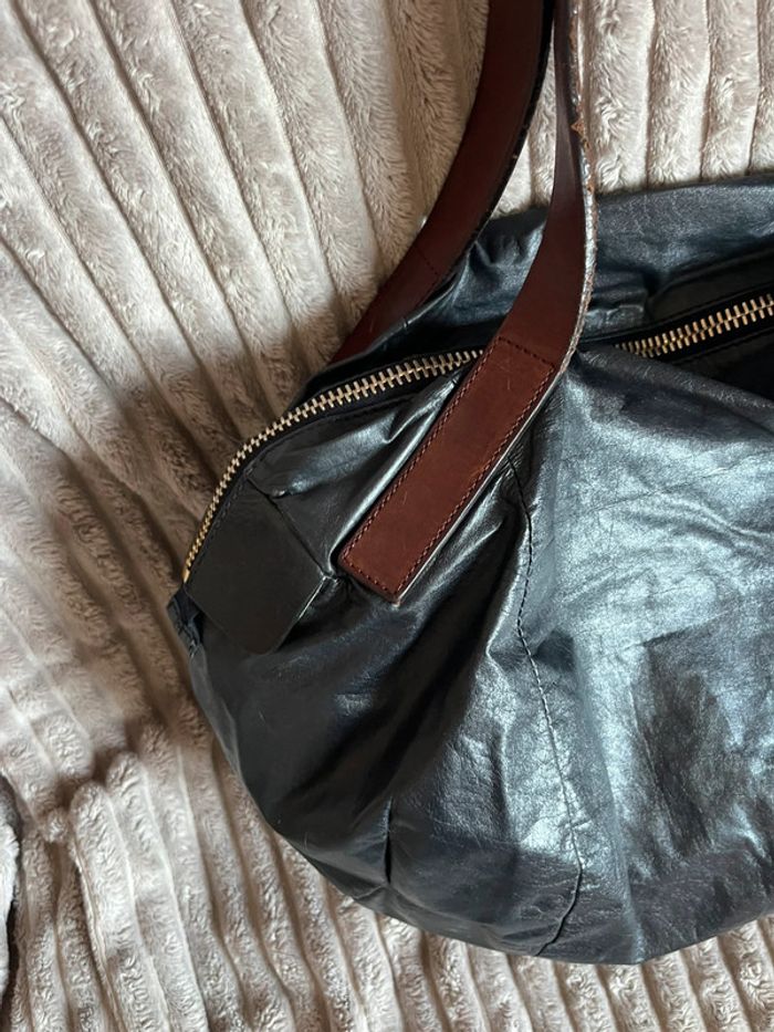 Sac bowling Céline Paris noir en cuir – à restaurer - photo numéro 2