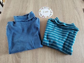 Lot de 2 sous pull en coton 3 ans sergent major et Kiabi