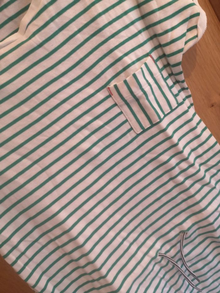 Robe Petit Bateau ligné en vert et blanc 12 ans - photo numéro 4