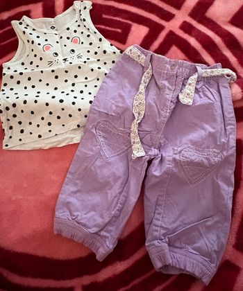 Ensemble violet et blanc 12 mois