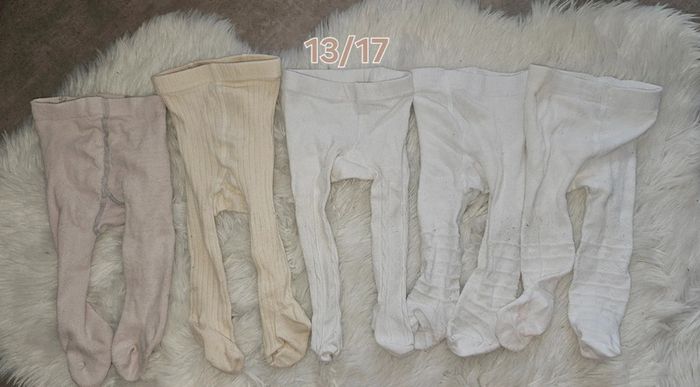 Lot de 5 collants fille – tailles 13/17 & 6 mois