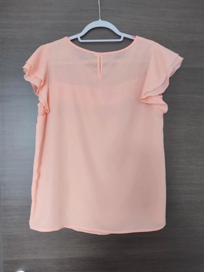 Blouse fluide manches courtes abricot taille L - photo numéro 2
