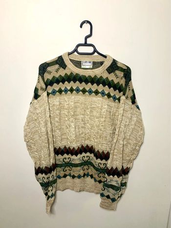 Pull vintage style grand père cable knit torsadé 90’s